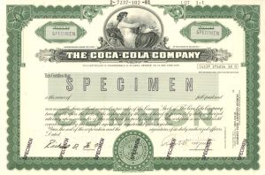Coca-Cola Co. - Specimen Stock Certificate